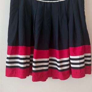Tommy Hilfiger Pink/ Navy Pleated A-line Skirt